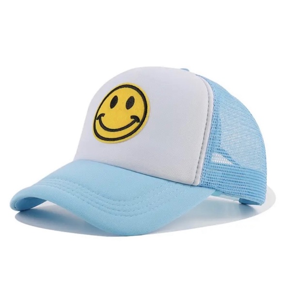 None Accessories - Smiley Trucker Hat - Blue